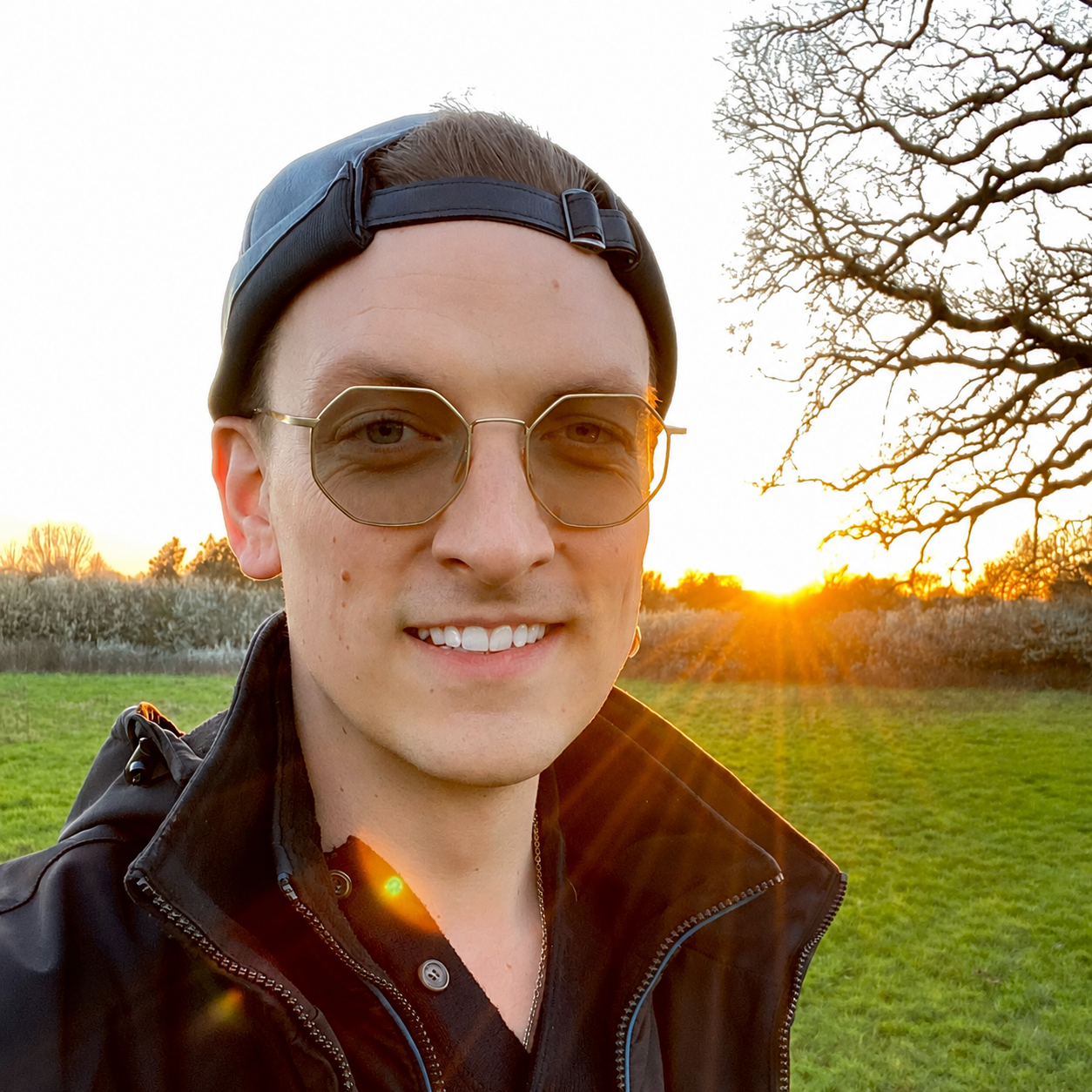 Austin Silverstein outdoors at sunset